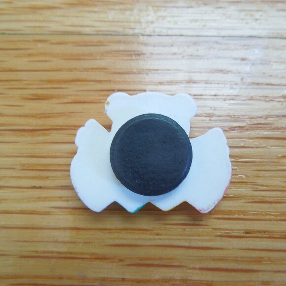 Vintage Pink Teddy Bear Hugging Hearts Fridge Refrigerator Magnet - Picture 4 of 9